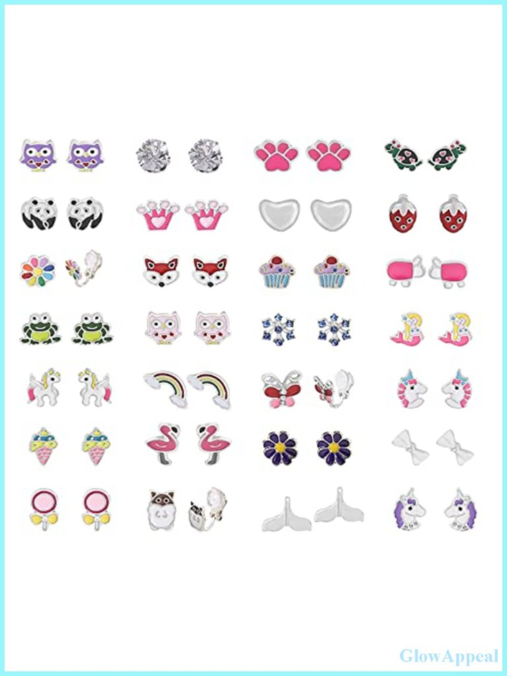 28 Pairs Clip On Earrings Non Piercing Hypoallergenic Animal Butterfly Flower
